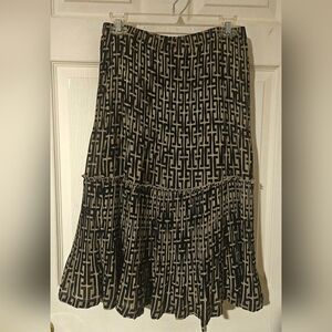 Tan And Black A Line Skirt Size L